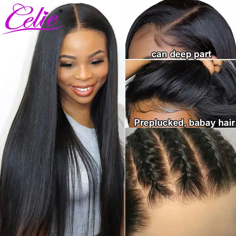 Celie Straight Lace Front Wigs For Women 5x5 Lace Closure Wig Ready To Go Lace Front Human Hair Wigs 13x4 HD Lace Frontal Wig