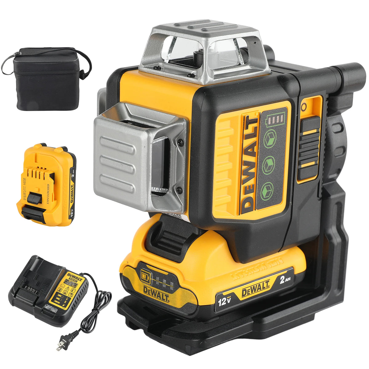 3D 12 Lines DEWALT DW089LG Laser Level 3x360° Green Line 12V Cordless