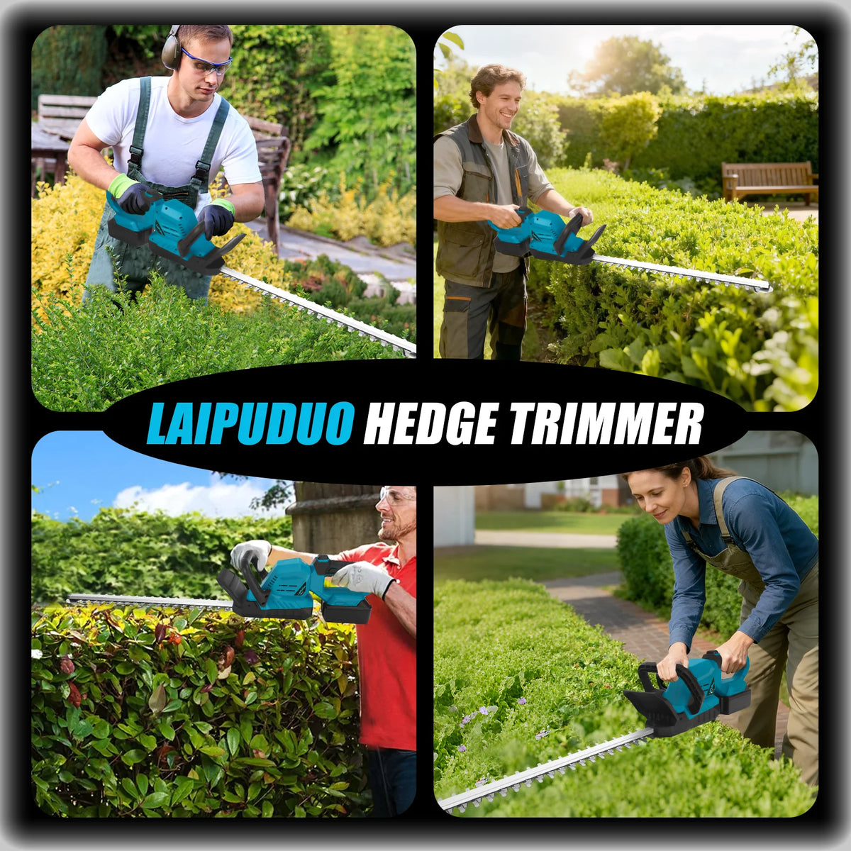 Brushless Electric Hedge Trimmer 3000RPM Cordless Garden Bush Trimmer 180°Rotatable Handle Power Tool For Makita 18V Battery Pin