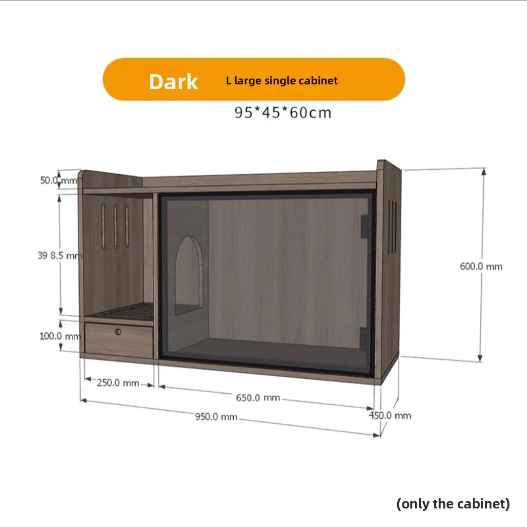 Solid wood cat toilet cabinet cat litter semi-closed odor-proof cat litter box cabinet