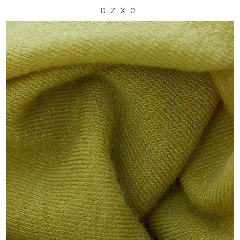 Casual and versatile~Slim-fit base shirt U-neck long-sleeve T-shirt for women Wool blend top 2026 spring new arrival
