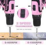 177-Piece Pink Cordless Drill and Tool Set for Women, 20V Lithium-ion with Storage Case