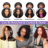 250% Density Burmese Short Curly Bob 13x4 HD Lace Front Human Hair Wigs Pre Plucked Deep Wave Glueless Lace Frontal Wigs Women