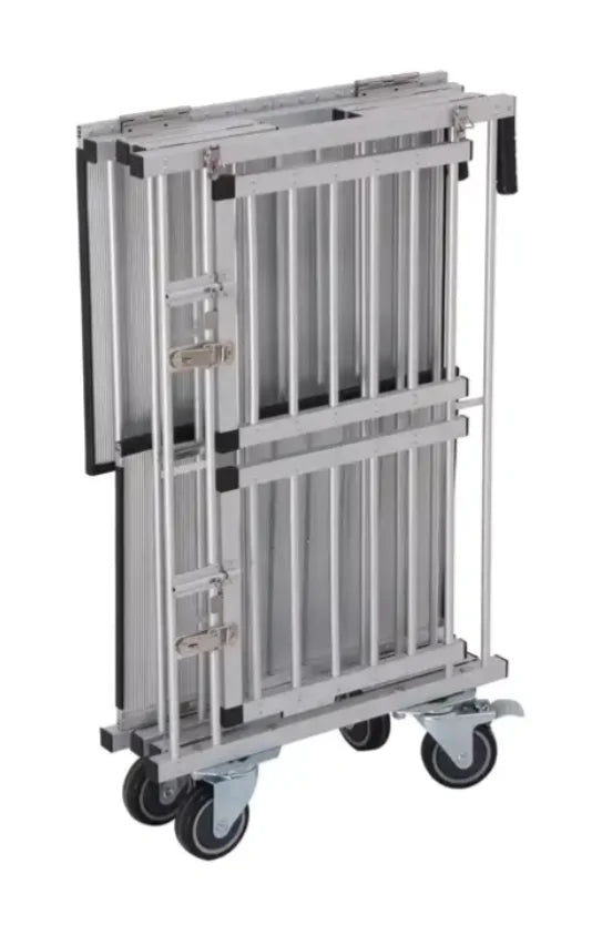 Double Decker Pet Trolley Carrier Pet Show Exhibition Customized Color Aluminum Pet Cage