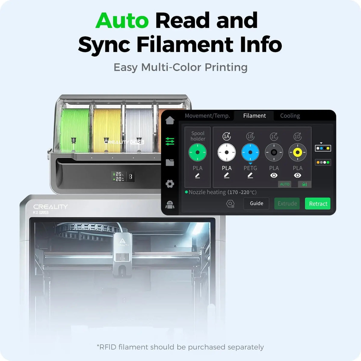 CREALITY 3D CFS 4X Multi-Color Printing Add-On Kit Filament System Applicable To 3D Printer K2 PLUS/Creality HI 3d Printer Parts