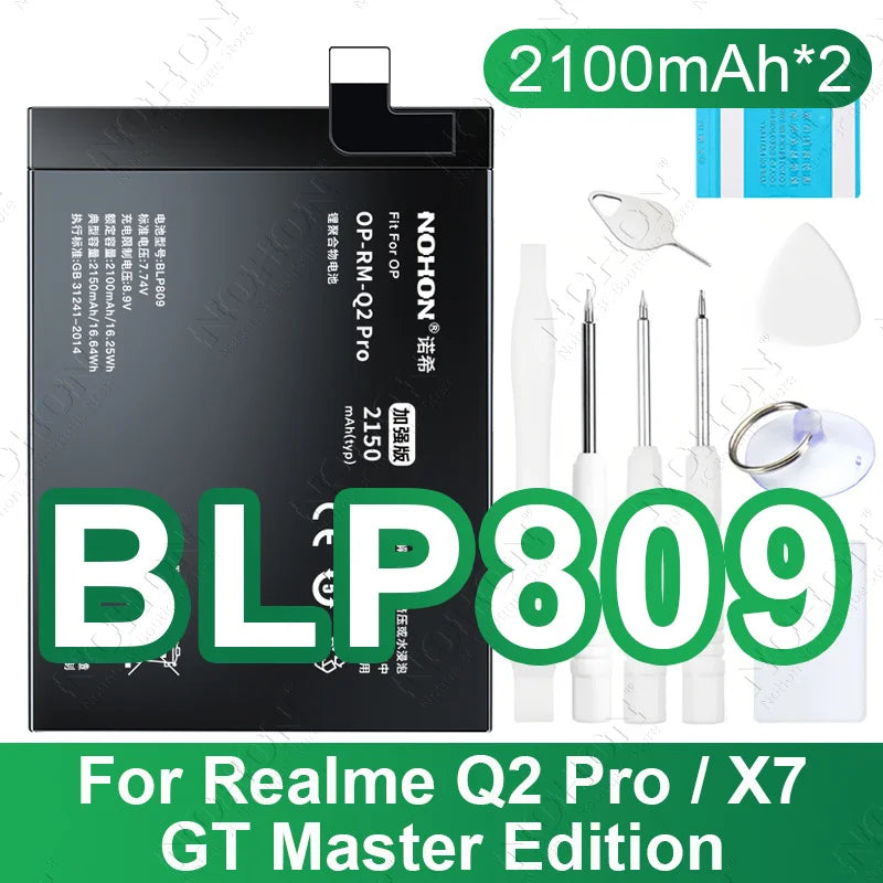 NOHON BLP985 BLP919 BLP887 BLP849 Battery For OPPO Realme GT Neo 5 3 2 5G 2T Replacement Phone Batteries