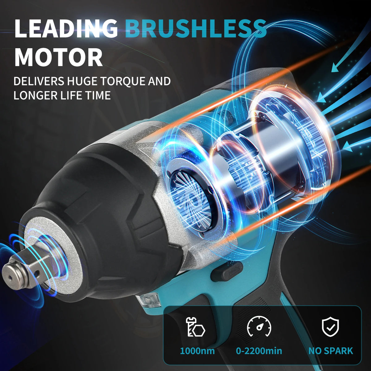 Makita DTW700 18V Cordless Brushless Impact Wrench 1000Nm Torque Dustproof 4-Speed for Light Heavy Duty Fastening Power Tool