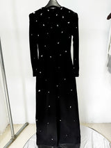 TOP QUALITY Newest 2026 Designer Fashion Women's Rhinestone Diamonds Beaded Long Maxi Dress