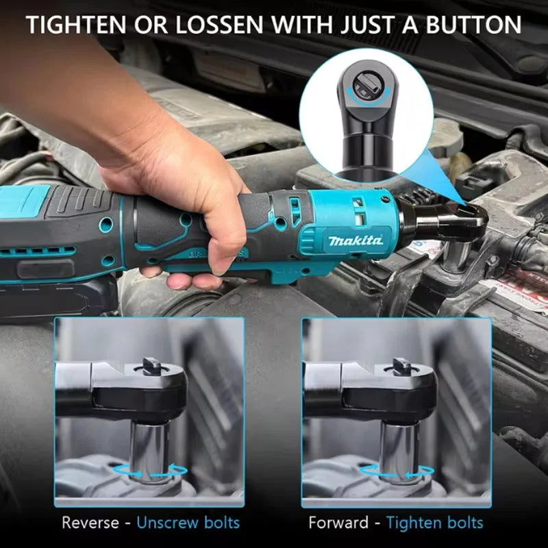 Makita 18V Brushless Right Angle Ratchet Cordless Impact Wrench with LED Light & Variable Speed Control Power Tool