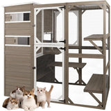 Outdoor catio enclosure, weatherproof, attaches to window, for multiple cats, easy assembly