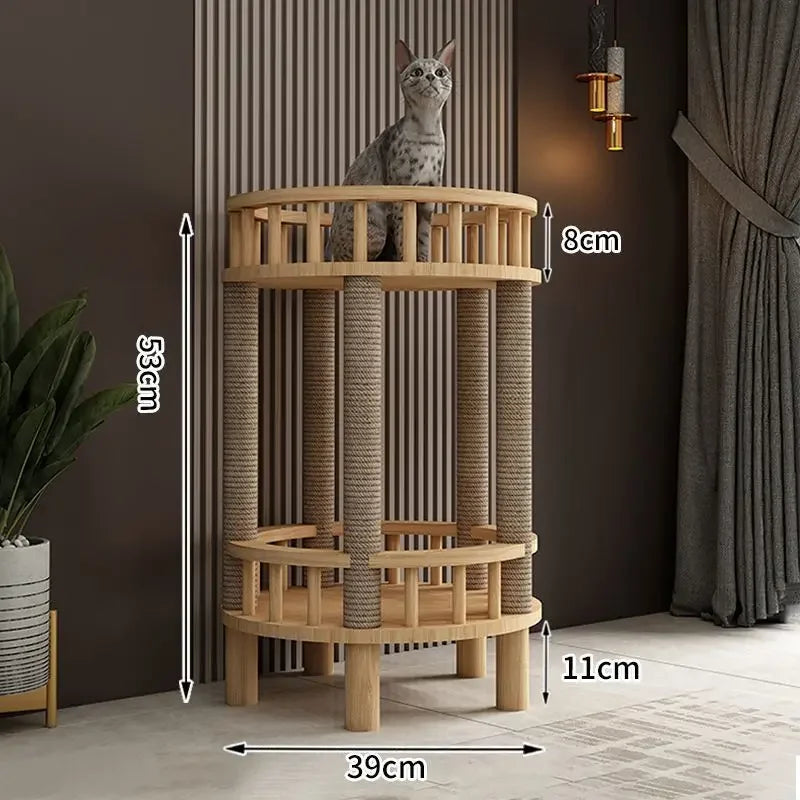 I L Solid Wood Cat Nest Cat Climbing Frame Space Capsule Cat Villa Nest Shelf Pet Toy Scratchers Products Furniture Accessories