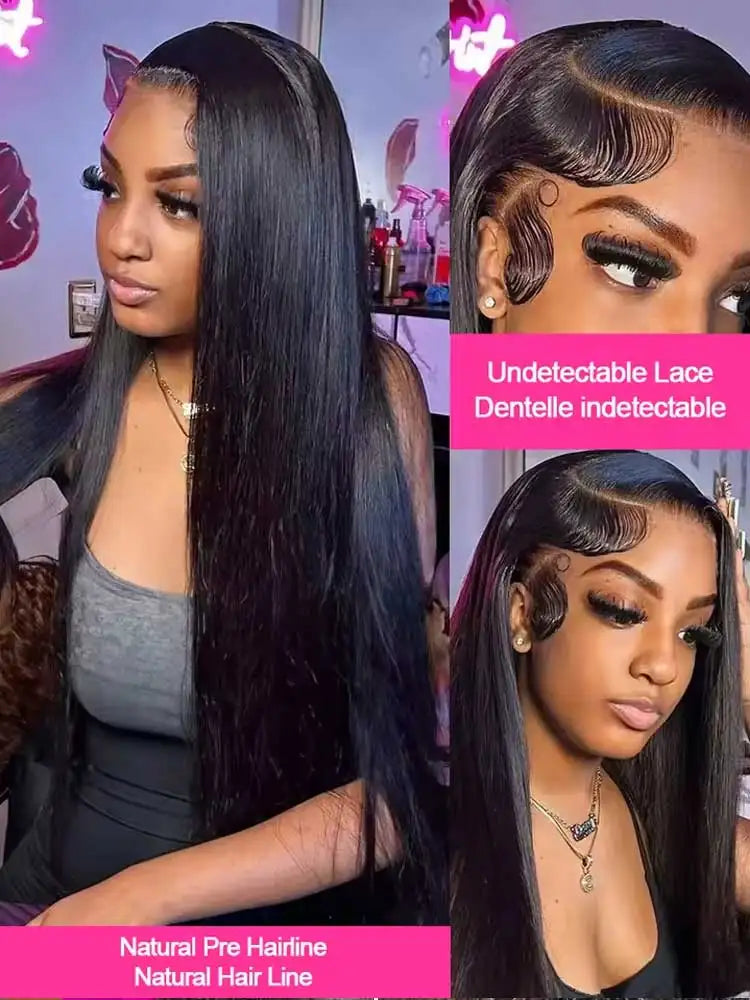 13x4 13x6 Hd Bone Straight Transparent Lace Front Wig Human Hair 40 Inch