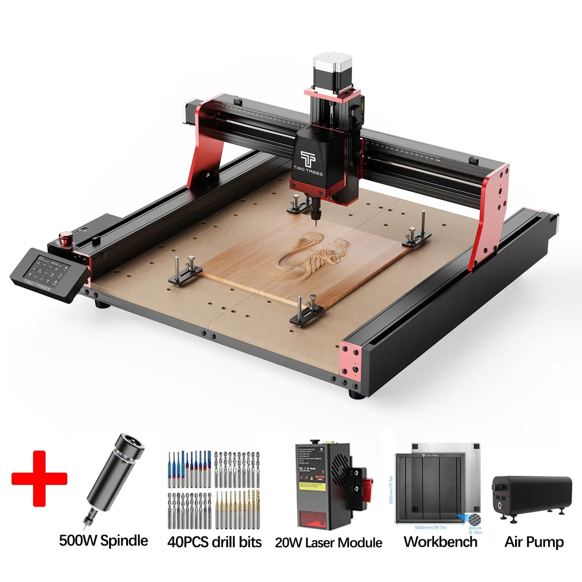 Twotrees 3-Axis/4-Axis CNC Router Milling Cutting Machine TTC450 PRO  Jewelry Engraver For Wood Acrylic PCB PVC MDF Metal