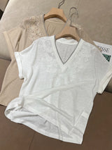 2026 Summer New Arrival: Women's Embroidered Silk-Cotton T-Shirt