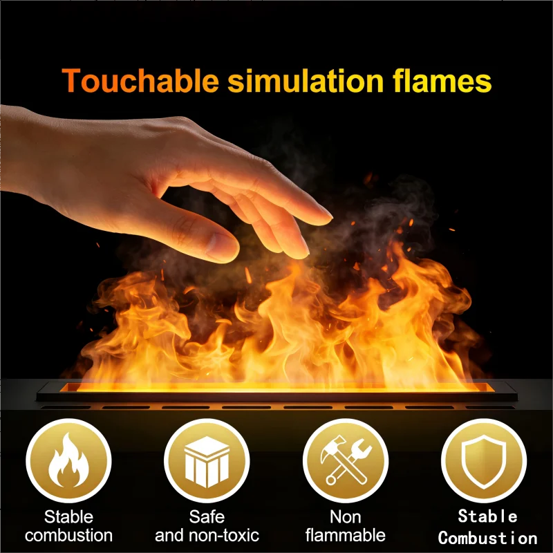 3D Realistic Water Vapor Fireplace Remote Control Electric Steam Fireplace Space-Saving Design Fits Any Corner firebox emission