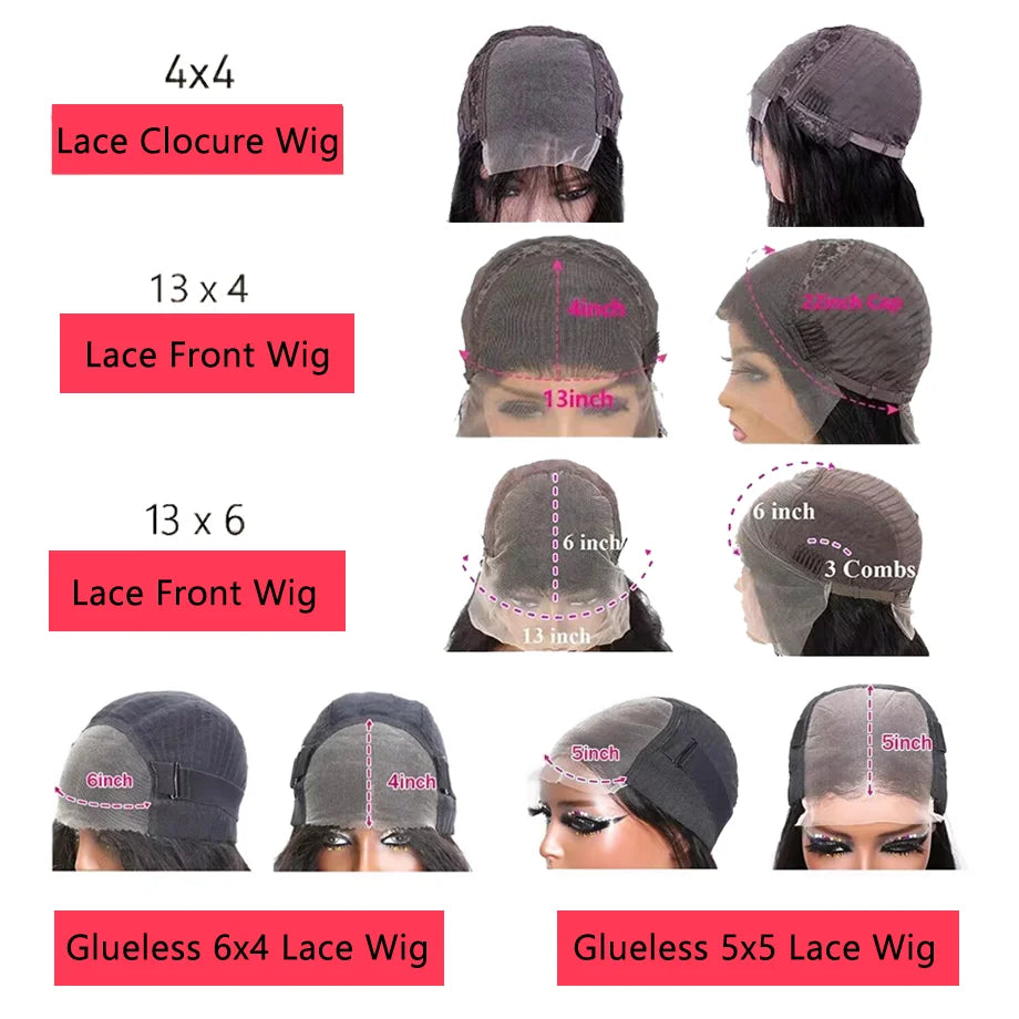 30Inch Body Wave Transparent 13x6 Lace Front Human Hair Wigs Remy Raw Indian Wavy 13x4 Lace Frontal Wig For Women Closure Wig