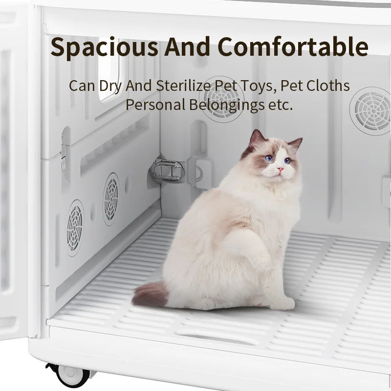 100L Foldable Pet Dog Dryer, 360° Efficient Automatic Quiet Box With Smart Temperature Control, Ideal For Cats Dogs