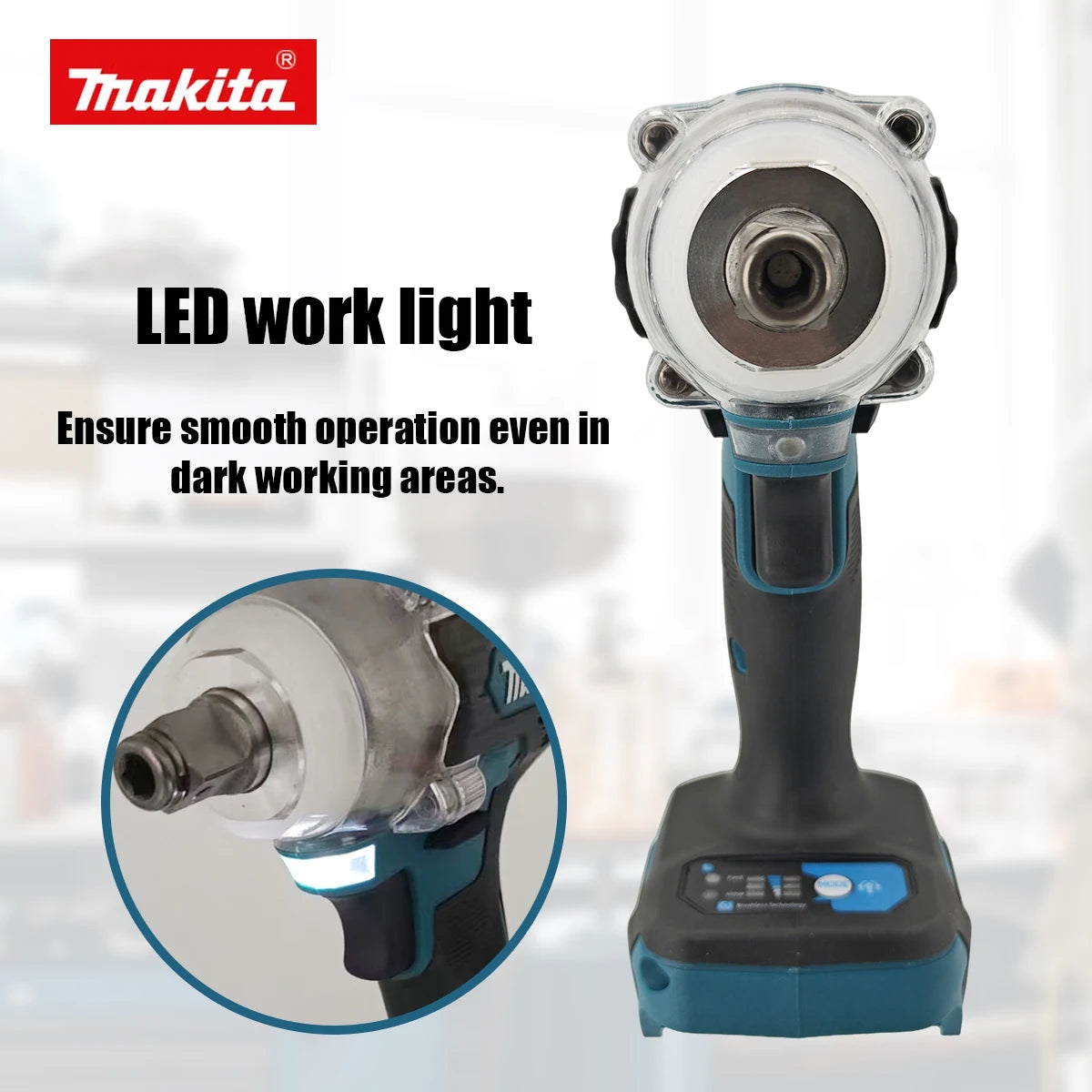 Makita DTW300 18V Tool Set Brushless Power Large Cordless Wrench 330Nm Torque Wind Cannon Remove Tire Lithium Auto Repair