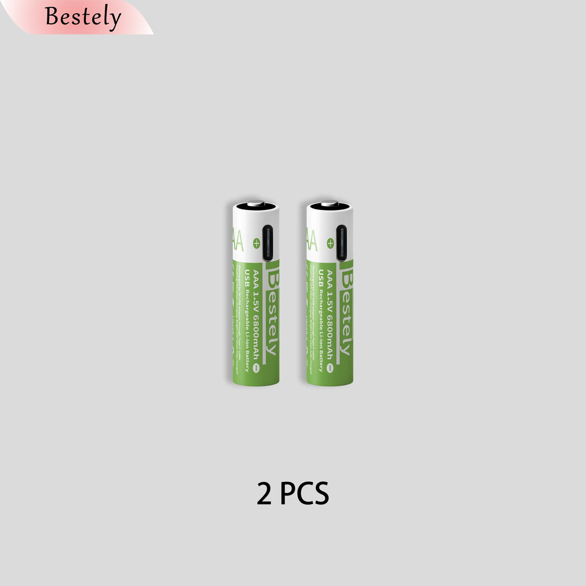 Bestely 1.5V/AAA 6800mAh High Capacity Rechargeable Lithium Batteries Type-C /USB AAA Li-ion Battery 2000 Times/Cycle with Cable