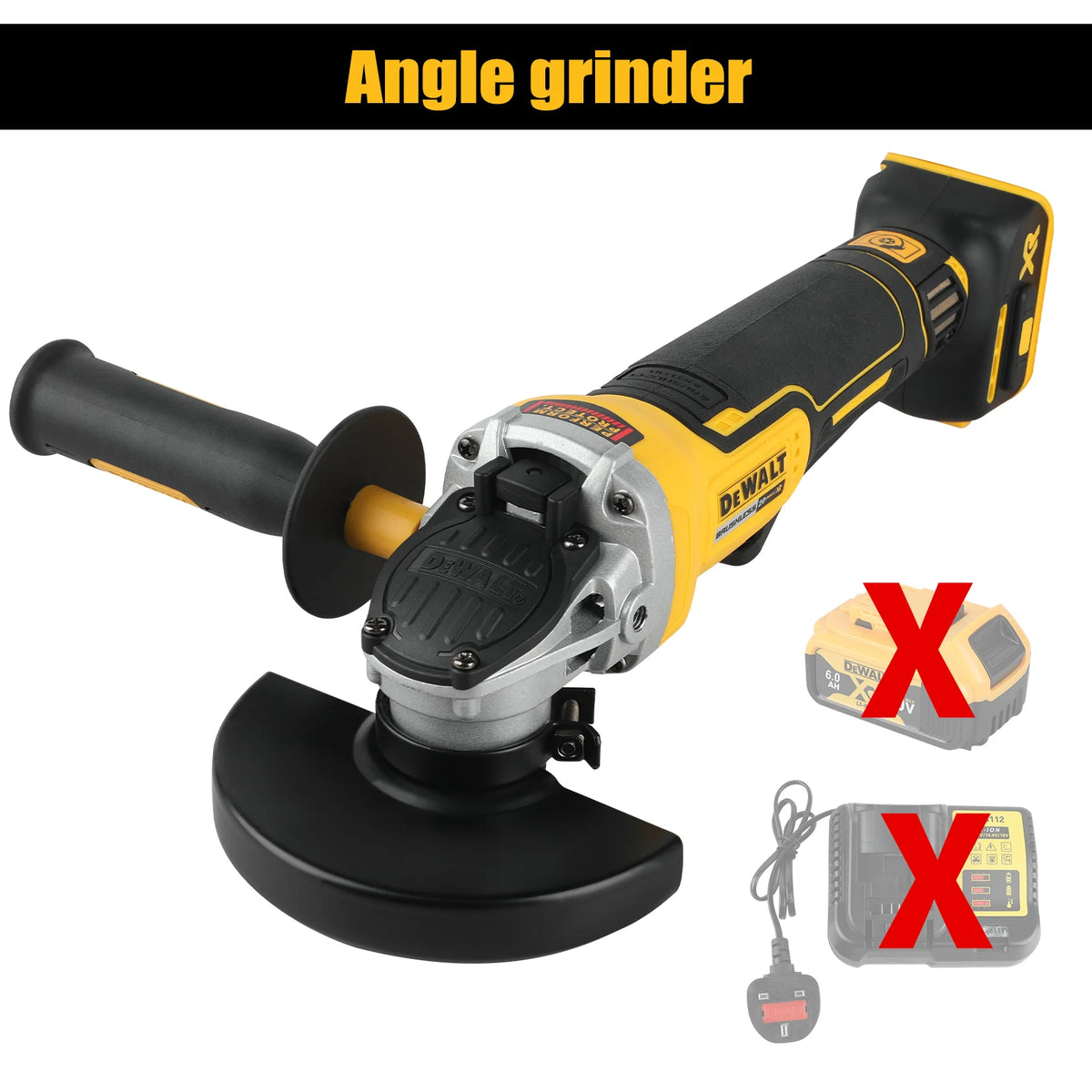 DEWALT DCG406 125MM 4-1/2" Angle Grinder 18V Brushless Maglev 9000RPM 414N Recoil Brake for Metal Stone Cutting Grinding