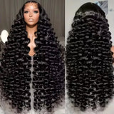 13x4 13x6 HD Transparent Lace Deep Wave Frontal Wig 40-42Inch