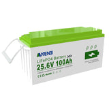 ANENJI 12.8V/25.6V 100AH LiFePO4 Lithium Battery Max.1280Wh 2560Wh Energy, Low Temperature Protection 24V 100AH Battery