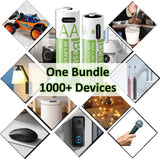 1.5V AA/AAA Li-ion Batteries 13600+6800mAh Ultra-Fast Charge 2000+ Cycles W/ Free USB-C Cable for Toys, Remote Controls, Cameras