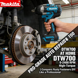 Makita 18V Lithium-Ion Impact Wrench DTW700 - Brushless Technology, Cordless Design, Maximum Torque Performance