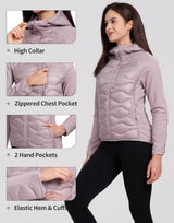 Pioneer Camp Womens Lightweight Insulated Running Jacket Puffer Packable Water Resistant with Zipper Pocket for Hiking Travel