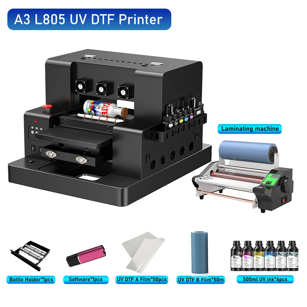 US Stock A3 L805 UV DTF Printer For Epson XP600 DTF Printer A4 A3 DTF Printer T shirt Printing Machine impresora dtf EU Stock