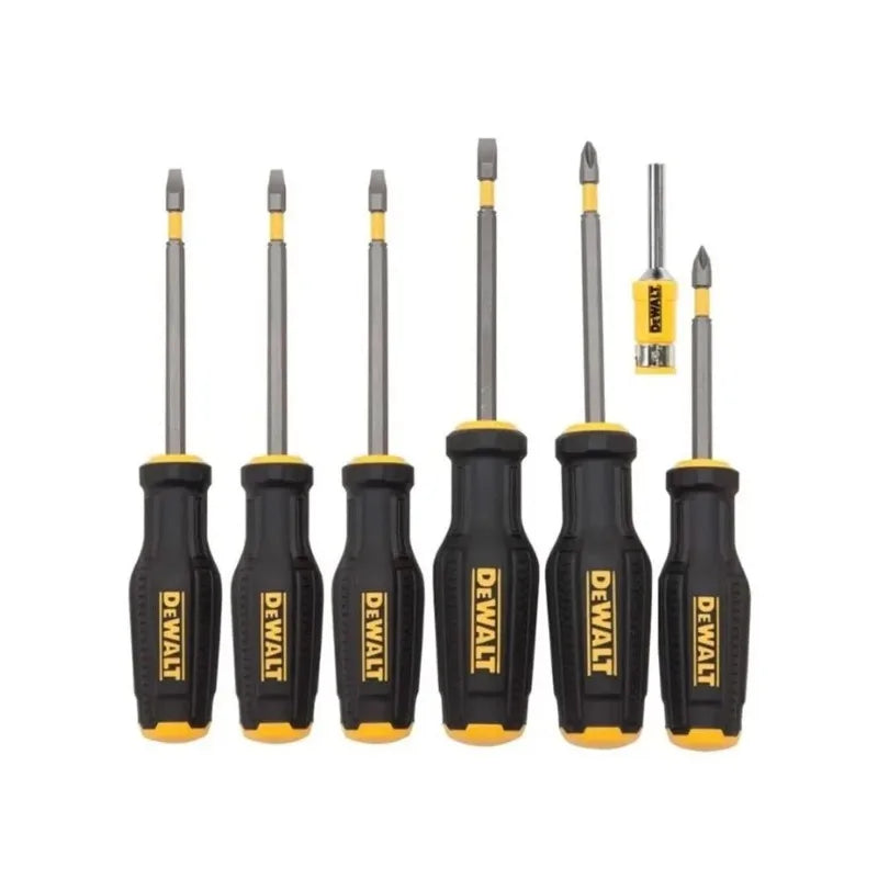 DEWALT DWHT62056-0 Magnetic Screwdriver Set (6Pcs): Magnetic Sleeve, Non-slip Handle, Phillips & Slotted