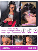 40 50 Inch Deep Wave Frontal Wig 13x4 13x6 360 HD Lace Frontal Wigs 300 Density Water Curly Human Hair Lace Front Wigs For Women
