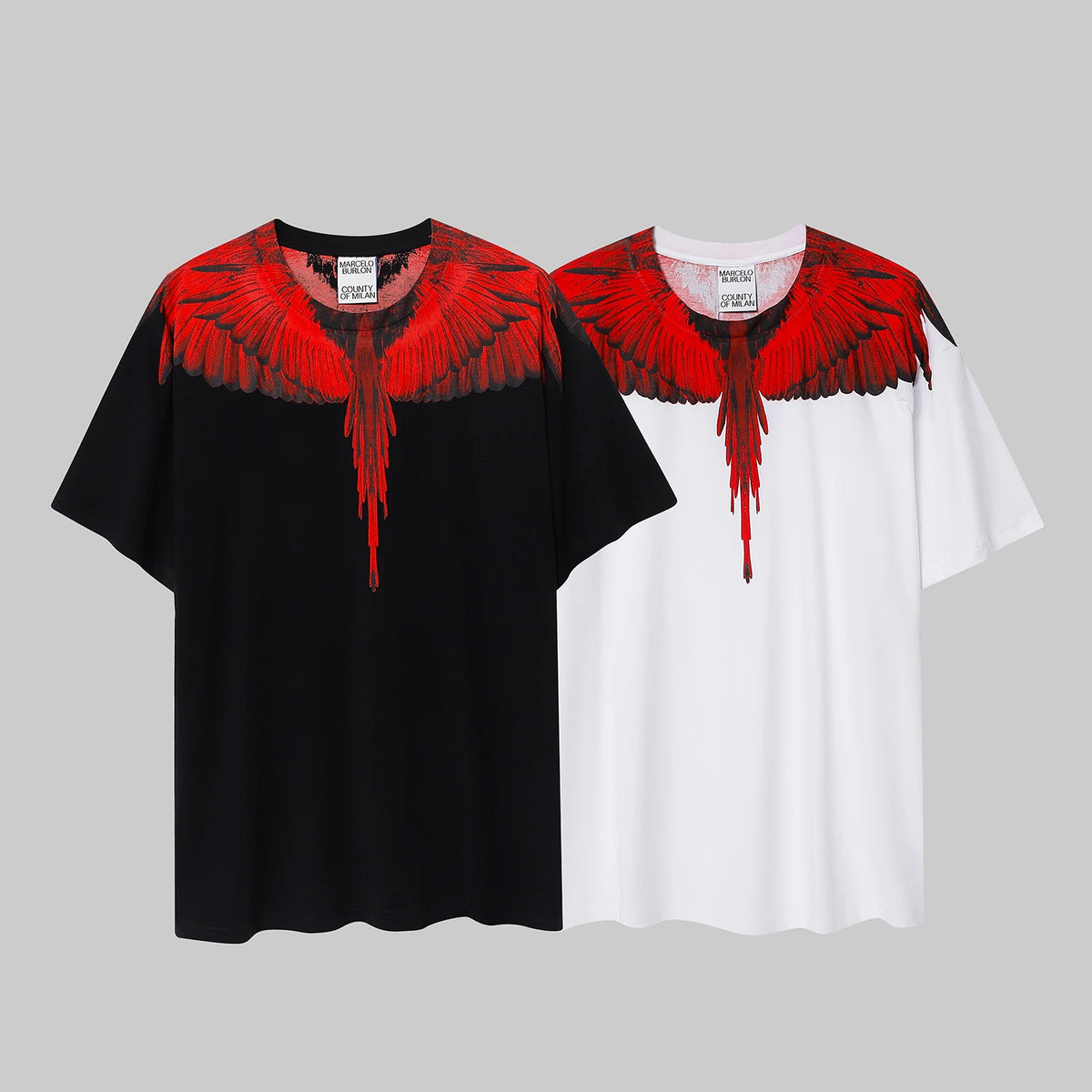 Men Women MB Brand Wings Print Marcelo Burlon Top Quality Short Sleeve T-Shirts Quick-Drying T-Shirt Sports Casual Y2K Street