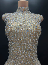 Elegant Rhinestone Party Dresses luxurious Celebration Birthday Dress Wedding Ball Sparkles Couture For Baby Shower Dress