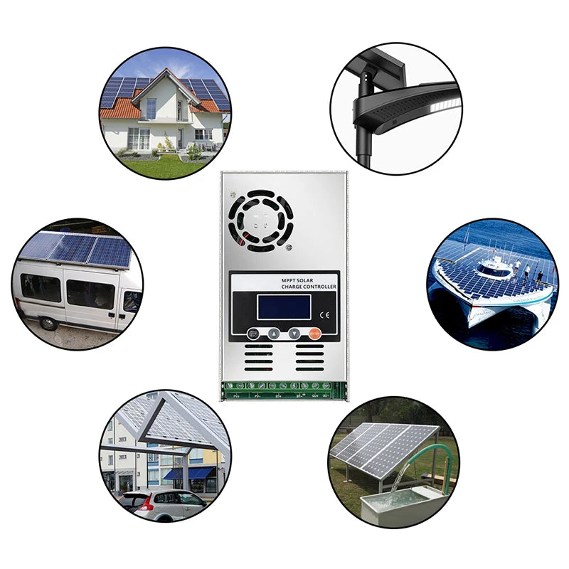 ECGSOLAX 60A MPPT Solar Charge Controller 12V 24V 36V 48V Auto Solar Charging Controller 60A Solar Controller LCD Max PV 150VDC