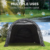 12 X 24 Ft Heavy-duty Carport, Portable Garage with Reinforced All-steel Frame and Domed Roof, Outdoor Waterproof Storage Shed