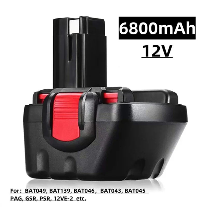 For BOSCH 12V Power Tool Battery for BAT043 BAT045 BAT120 GSR 12 VE-2 2607335709 2607335557 NiMH Battery 12800mAh