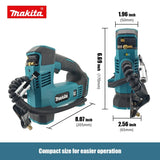 Makita 21V Mini Air Compressor 130PSI 830KPA With LED Light 30-65L Car Electric Air Pump Auto Inflatable Tire Inflator