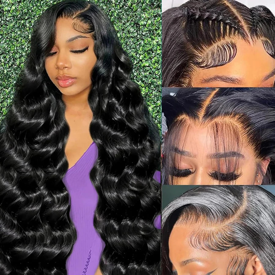 Body Wave Lace Front Human Hair Wig 30 34 40 Inches 200 Density Brazilian Remy 13x6 Transparent Hd Lace Frontal Wigs For Women