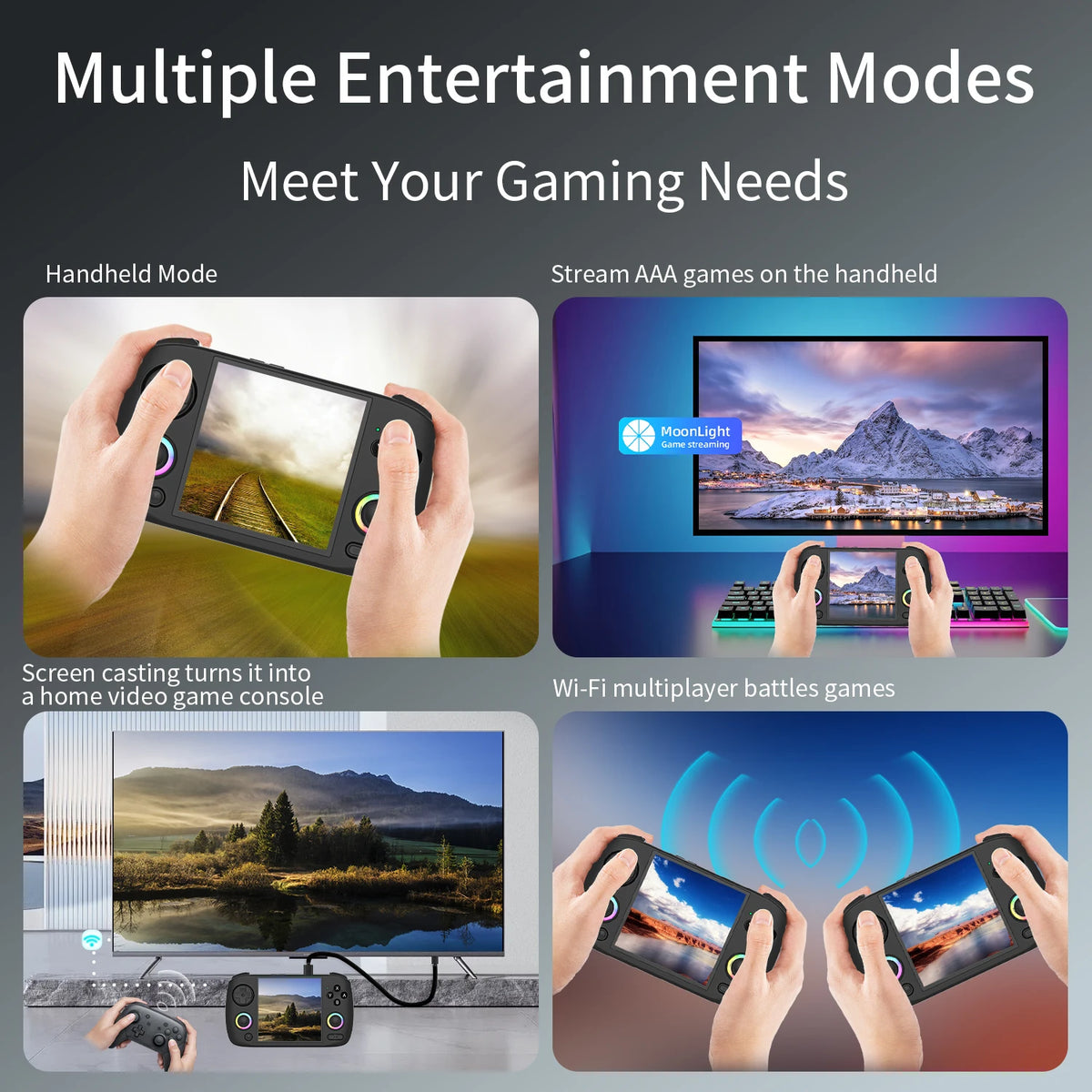 Anbernic RG CubeXX Handheld Game Console 3.95" HD IPS Screen Linux 64-bit H700 Retro Video Gaming Player Supports WiFi Streaming