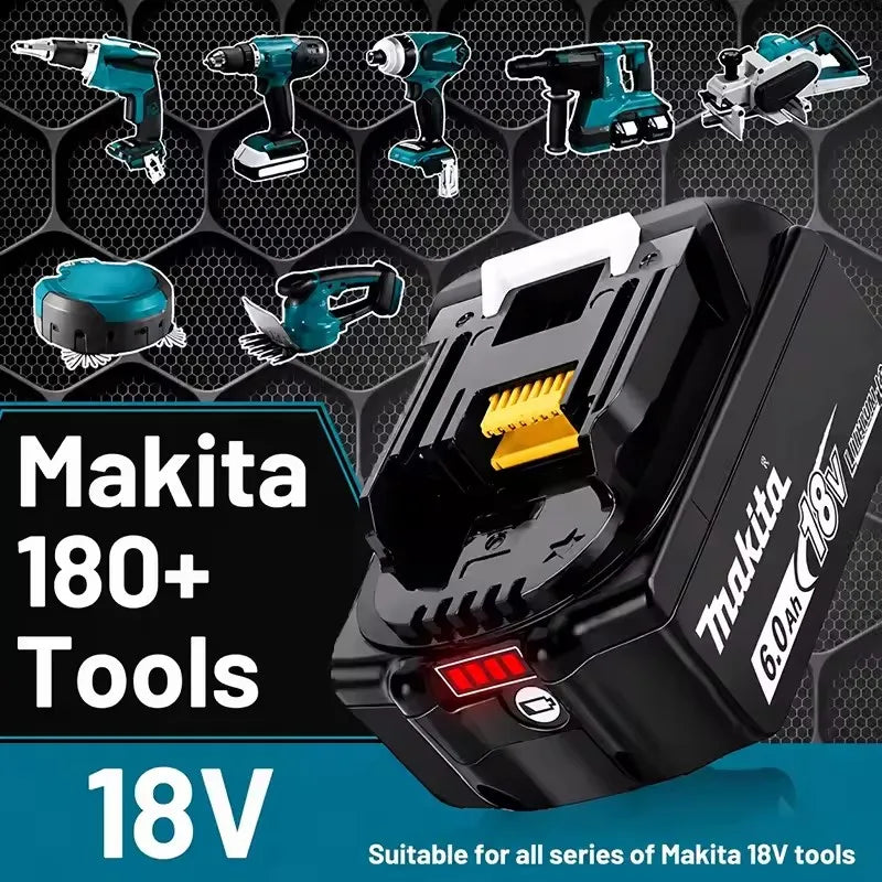 Genuine Makita 18V 6Ah 5Ah Rechargeable Battery for Makita Power Tools Li-ion Replacement 18v Battery+charger+Electric Drill