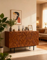 Solid wood dining side cabinet entrance entrance decoration living room multi-functional storage cabinet
