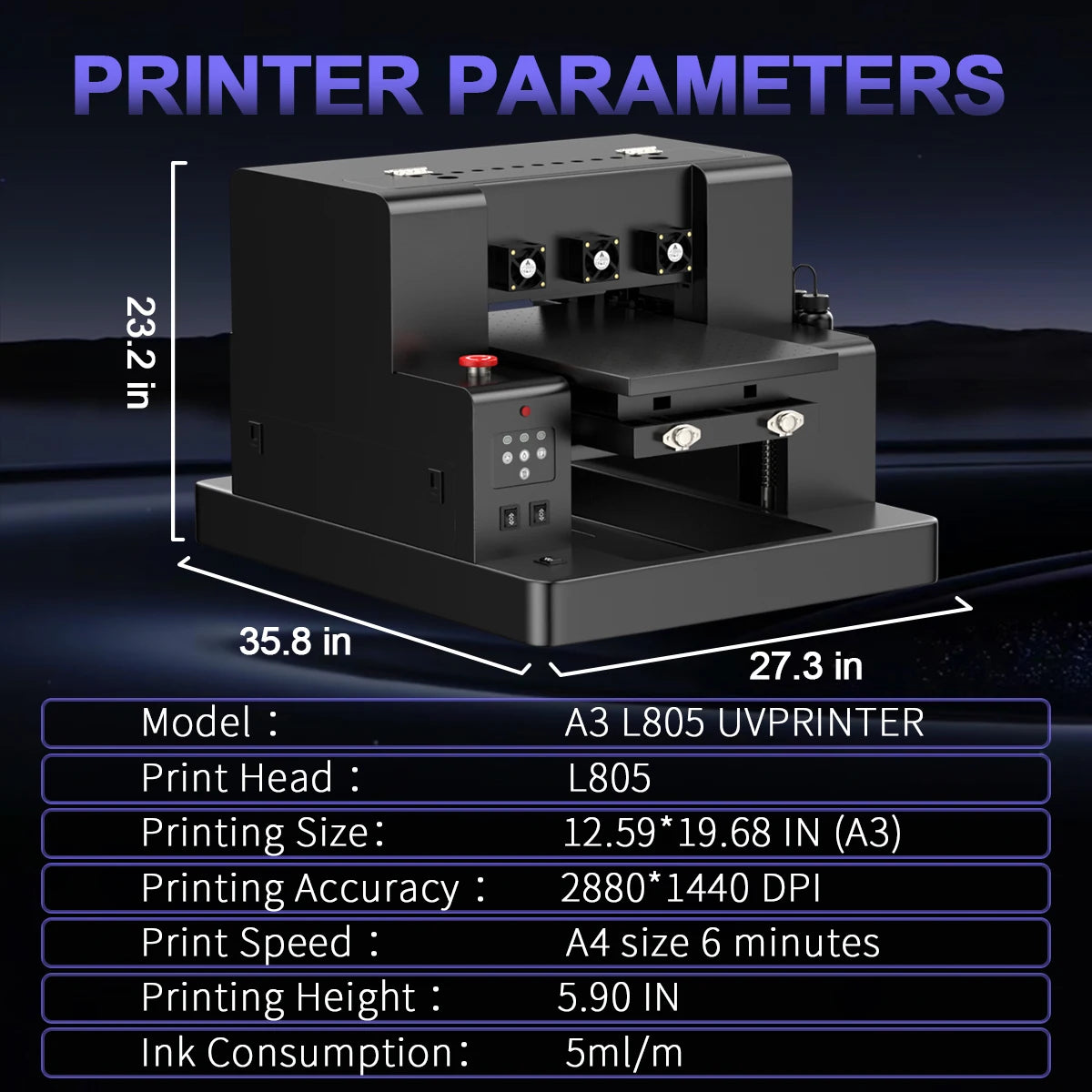 OYfame A3 A4 UV Flatbed Printer | With L805 XP600 Print Head | For Phone Cases Bottles Acrylic Pens  EU & US Stock Available