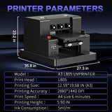 OYfame A3 A4 UV Flatbed Printer | With L805 XP600 Print Head | For Phone Cases Bottles Acrylic Pens  EU & US Stock Available