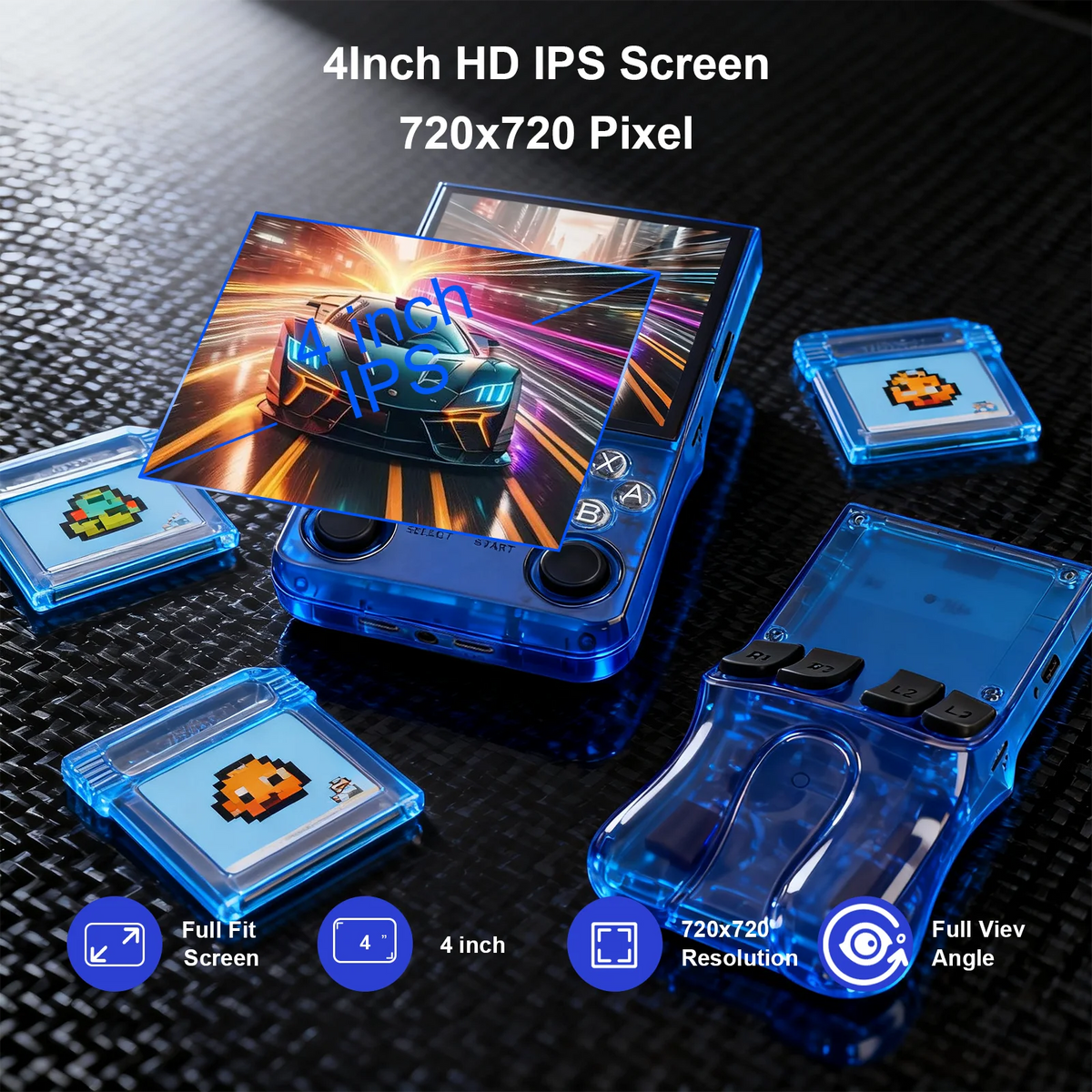 GAMINJA Handheld Console ANS13 4.0-inch IPS Screen Retro Handheld Console Pre-loaded with 15,000+ Games Linux System Portable