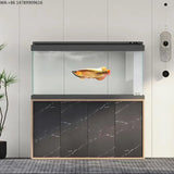 All-in-One AquariumNew Modern Luxury Marble-patterned Ultra-clear Glass Large Cabinet Bottom-filter Fish Tank Smart Aquarium For