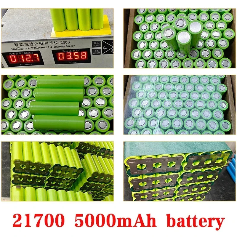 48V 10Ah 20Ah 40Ah 50Ah 21700 Lithium Battery Pack 50A BMS 2500W Suitable for All Types of Electric Tools and Motorcycles Batter