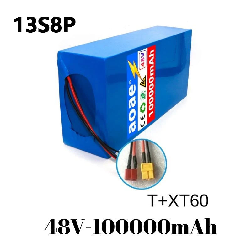 48V 100ah 13s8p lithium-ion battery pack 48V 100000mAh 2000W electric battery, built-in 50A BMS+chargerr