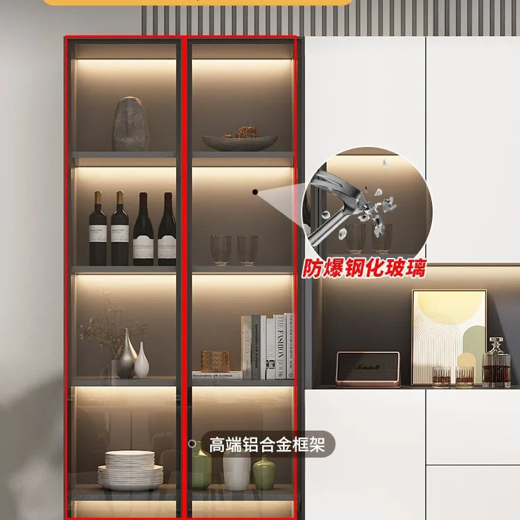 Customized sideboards, high cabinets, light luxury, modern living room storage cabinets, wine cabinets, integrated wall-walled