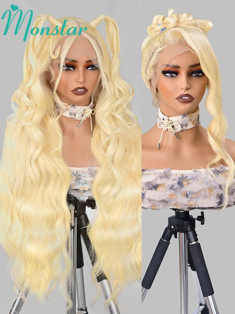 13x4 13x6 360 HD Transparent 613 Lace Frontal Wig Honey Blonde Color Brazilian Raw Body Wave Lace Front Human Hair Wig for Women